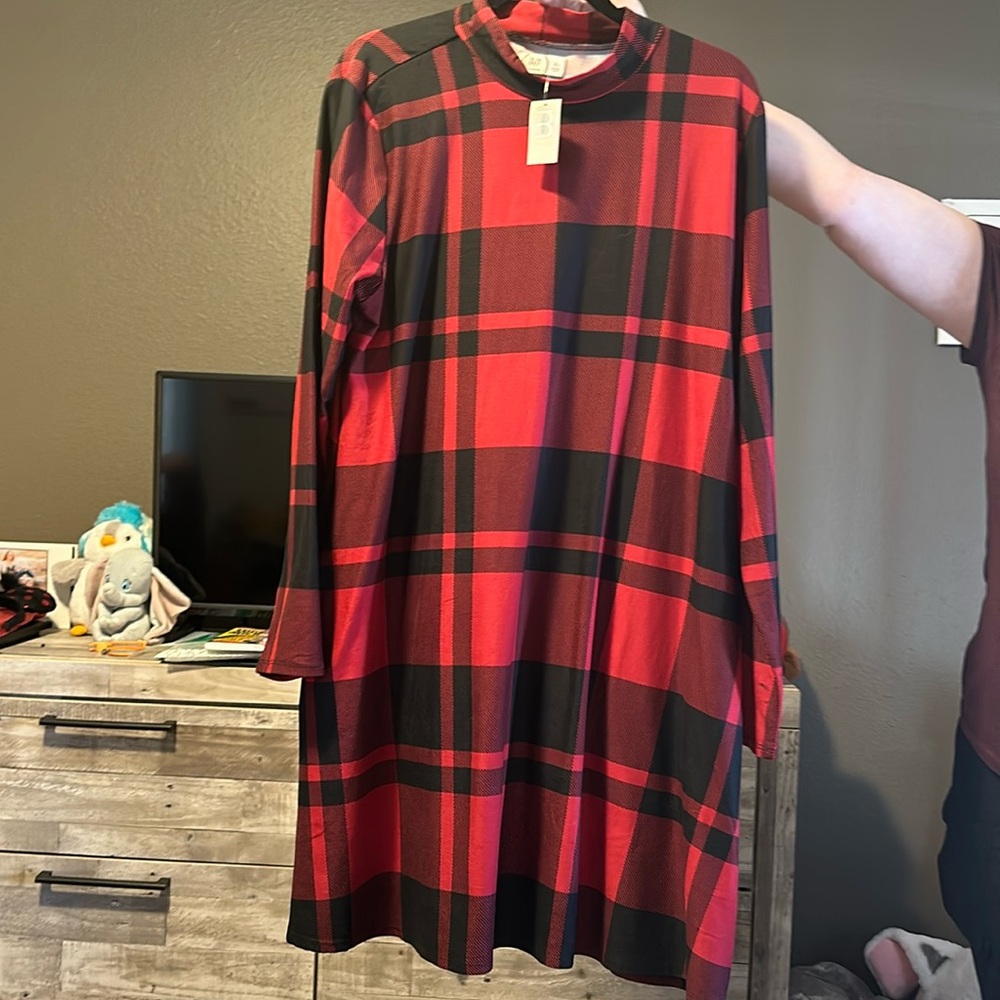 Plaid long sleeve dress